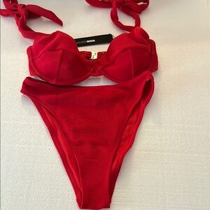 Fashion Nova Vibrant Red Bikini Set